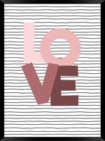 Falikép 30x40 cm, "LOVE" felirattal, rózsaszín fekete - LOVE - Butopêa